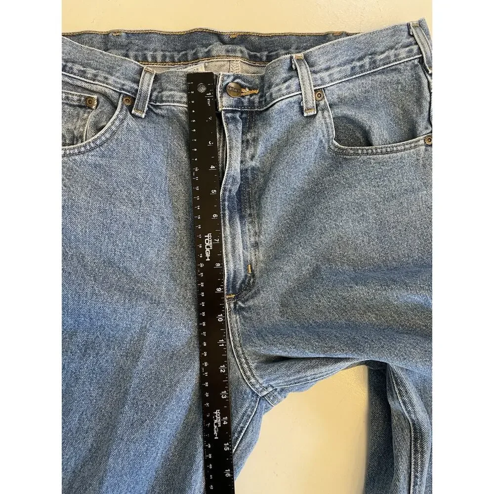 Men Carhartt B18 STW Med Wash Denim Blue Jeans 38 x 36 (Fit: 37 x 35) Straight